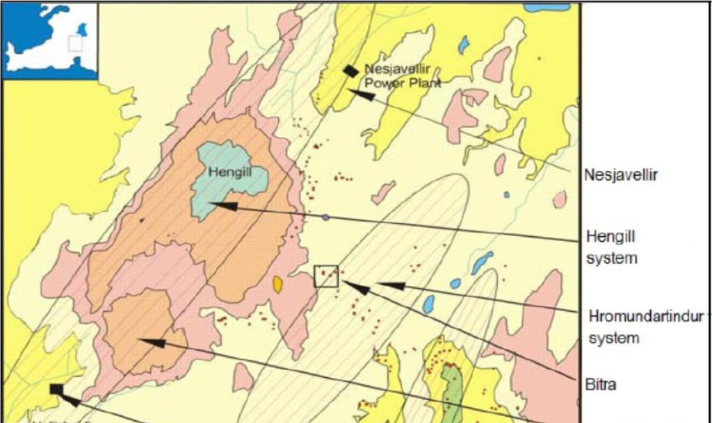Worku 957 Report 37 1.4 Geological and tectonic setting of the Hengill area The Hengill area is located on the eastern border of the Reykjanes Peninsula, SW-Iceland (Figure 5).
