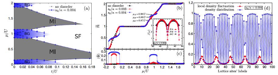 Long range (ions, Coulomb) Bose-glass phases due to cavity back-action Short range (BEC,