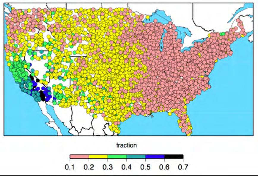 Variability of Annual Precipitation CA has the largest year to year precipitation variability in the US. CA variability is on the order of half the annual average.