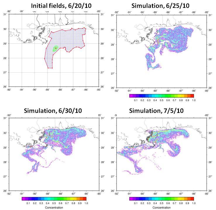 The influence of cyclones on the Deepwater Horizon Oil Spill Oil spill simulation from