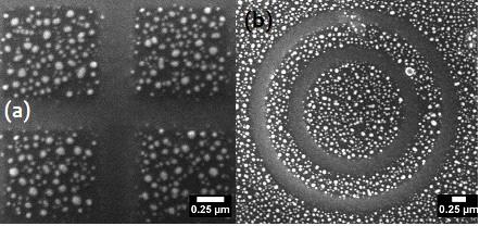 FABRICATION OF ARRAY OF GOLD NANOPARTICLES THROUGH THERMAL DEWETTING AND FIB PATTERNING The variation of average particle size with unit cell dimension is shown in Figure 3.