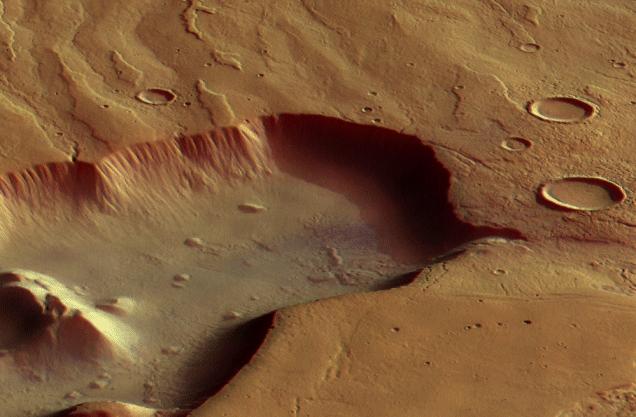 HIGH-RESOLUTION IMAGING OF MARS Canyon/crater