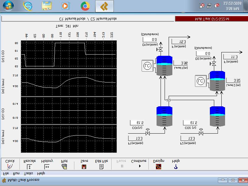igure 3 Screen sot of simulation for response of liquid level to a doublet input by using Loop Pro algoritm Model: Second Order Overdamped Loop-Pro: Design Tools ile Name: Multi Tank G G1txt Process