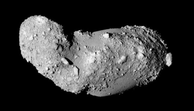 FIGURE 13.9 Asteroid Itokawa. The surface of asteroid Itokawa appears to have no craters.
