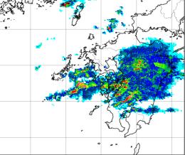 5E W W W W W W W (a) 5-hour forecast of 1-hour rainfall amount and winds at 850hPa by MSM at 02LST 20 July