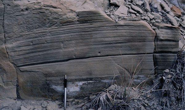 Sedimentary Features Stratification Made as different types of sediment are layered on top of one