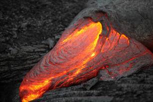 Lava (Noun) Hot, liquid rock released by volcanoes.