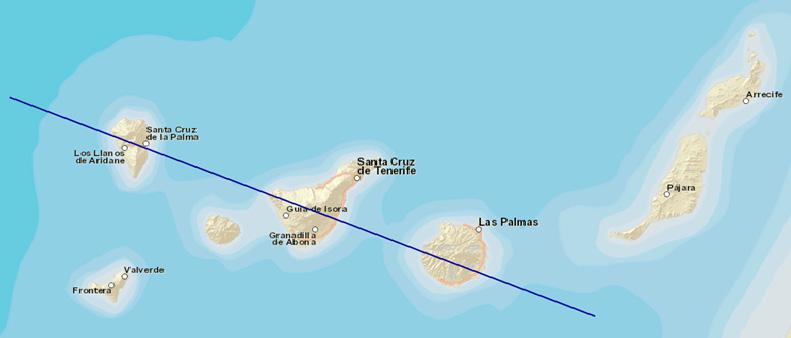 9. Map Skills The line X-Y on the map of the Canary Islands below indicates the line of a cross-section. An elevation profile of the line X-Y is also shown.