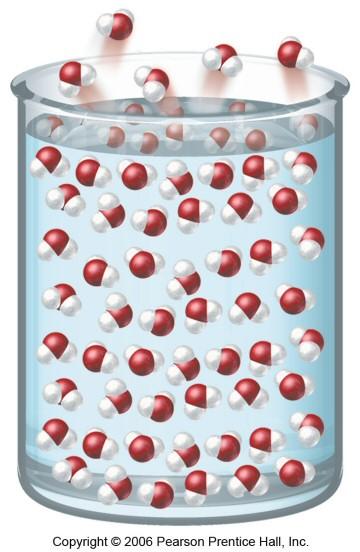 Escaping from the Surface Evaporation : molecules of a liquid breaking free from the surface: Liquid Gas also known as