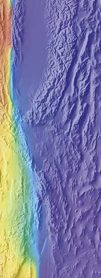 Each model profile is acquired along a single fault-perpendicular trace, while geodetic measurements are binned within the fault corridors and projected onto the perpendicular trace; thus some of the