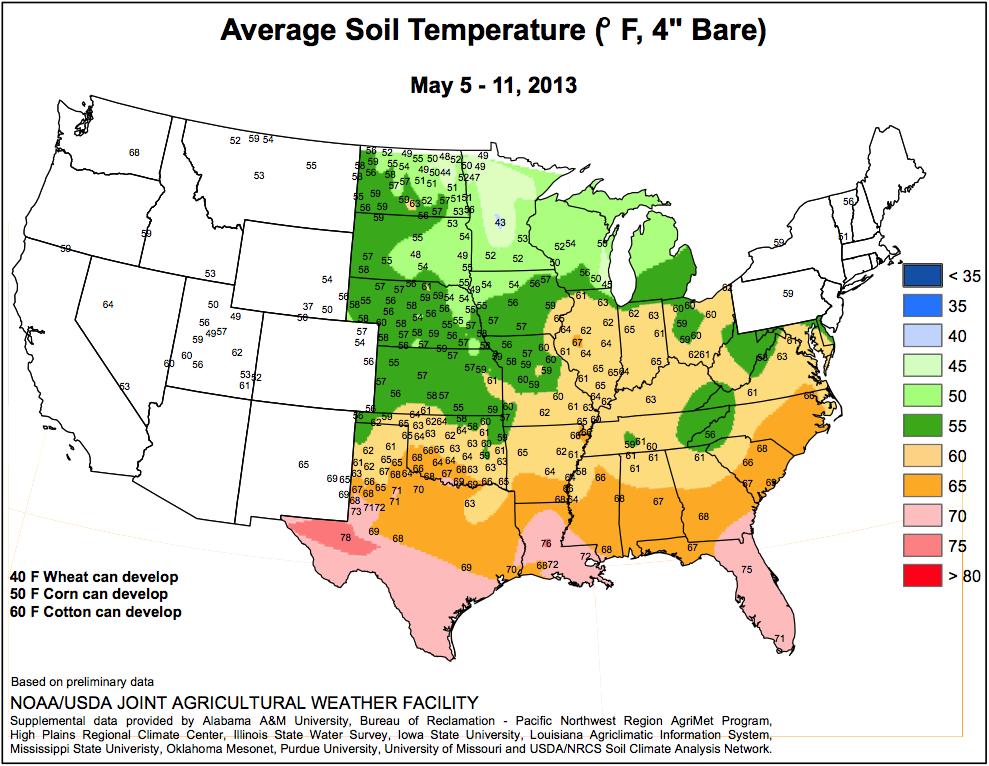 Soil Temperature ( F) Weekly Weather and Crop Bulletin, Vol. 100, No.