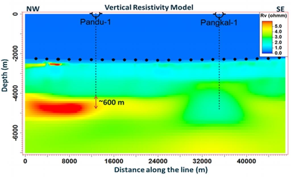 lithology such as carbonates and salt that could produce resistive anomalies are not present in the survey area (Figure 7).
