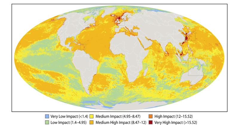 Global Map of Human Impact on Marine