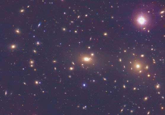 Contain 1000's of galaxies: Extend for 5-10 Mpc Masses up to ~10 15 M sun One or more giant Elliptical Galaxies at center. Ellipticals found near the center. Spirals found at the outskirts.