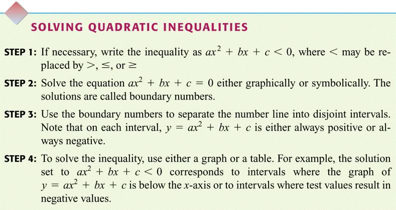 Example Solve the inequality. Write the solution set for each in interval notation.