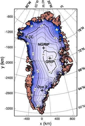 However: potential for irregular behaviour : - Rapid ice-shelf disintegration (Larsen!). - Instability of the West-Antarctic ice sheet.
