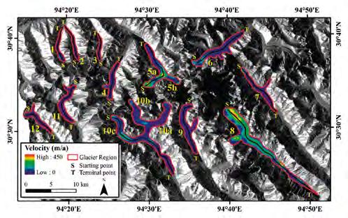 locates at 9E3N. Bam Co is adjacent to the north Nam Co. The Puruogangri ice field is located in the northern centre of the Tibetan Plateau.