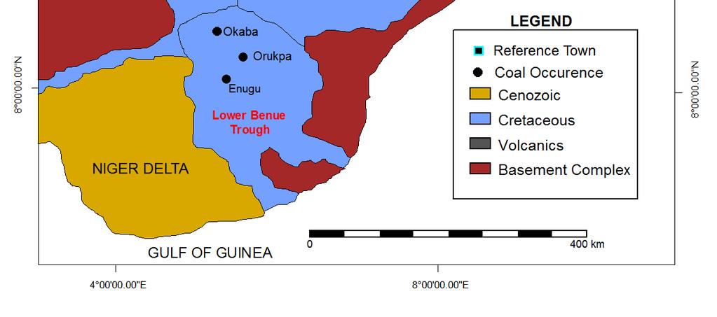 Lignites and sub-bituminous coals are distributed within the coal measures of the Maastrichtian Mamu and Nsukka Formations in the Lower Benue Trough (Akande et al.