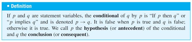 Conditional Statements Let p and q be statements.