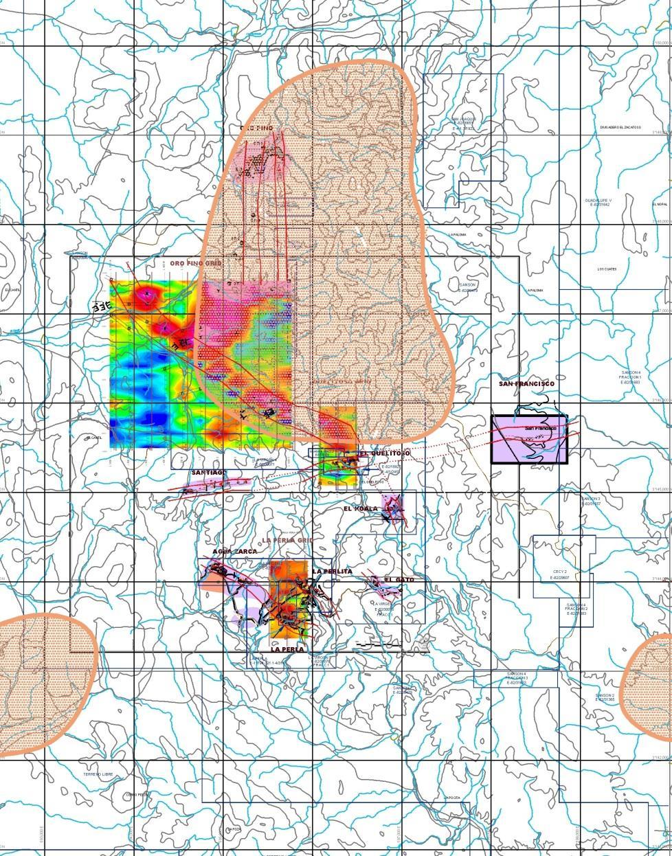 Exploration Potential: 1 2 3 4 1 Size of coincident silica and iron oxide anomaly is approximately 12 square kilometres.