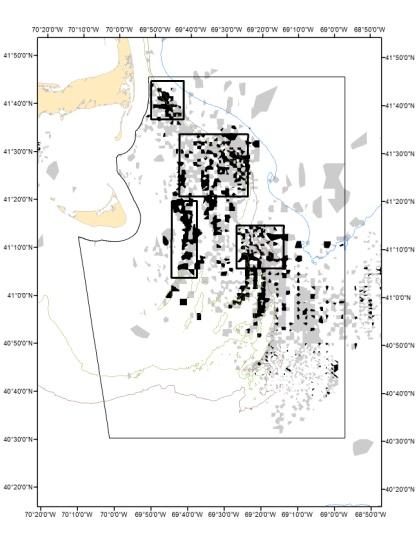 Habitat Value of Original 4 AE areas bottom is the most vulnerable to the adverse effects of fishing Goal was to find an option that most closely matched the area cobble-boulder Used grain size