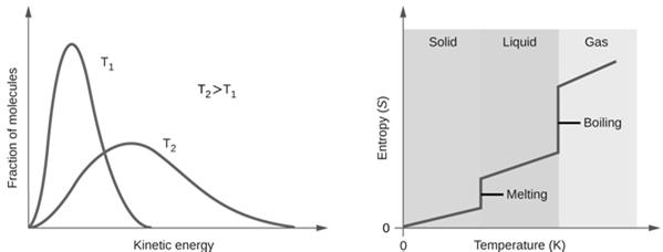 Greater molecular motion = greater the number of possible microstates = higher the entropy. Image from Principles of General Chemistry http://2012books.lardbucket.