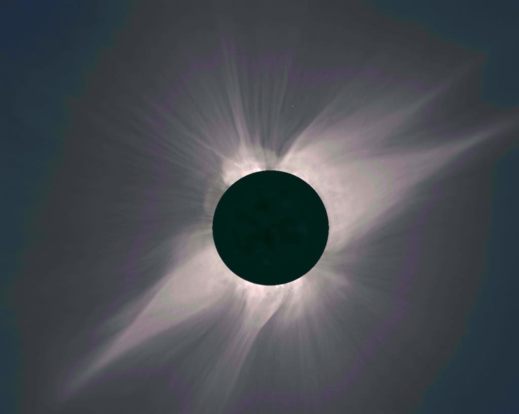 What do eclipses look like? This is a photo of a total eclipse as seen from Earth.