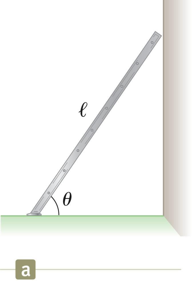 Ladder Example Conceptualize The ladder is uniform. So the weight of the ladder acts through its geometric center (its center of gravity).