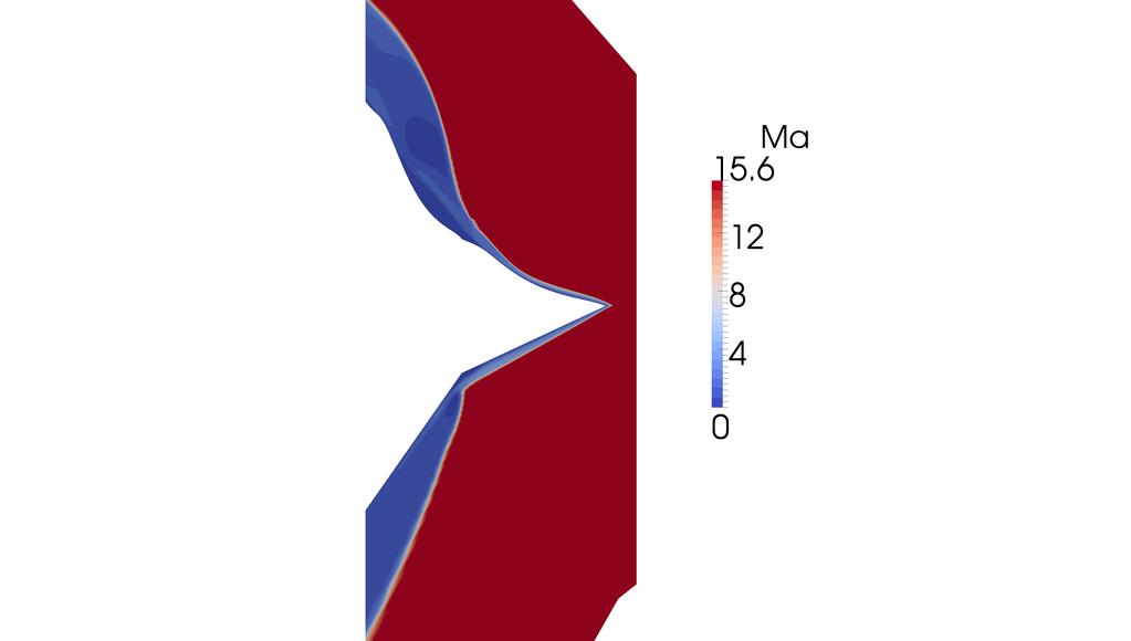 Figure 17: Optimized bicone geometry vs original geometry Mach contours Figure