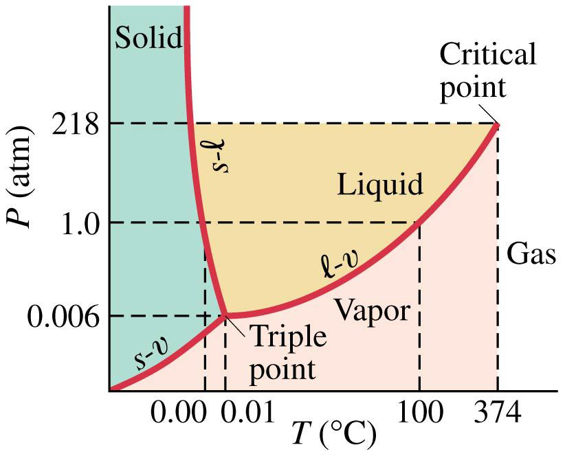 13-11 Real Gases and Changes of Phase A PT diagram is called a phase diagram; it shows all three phases of matter.