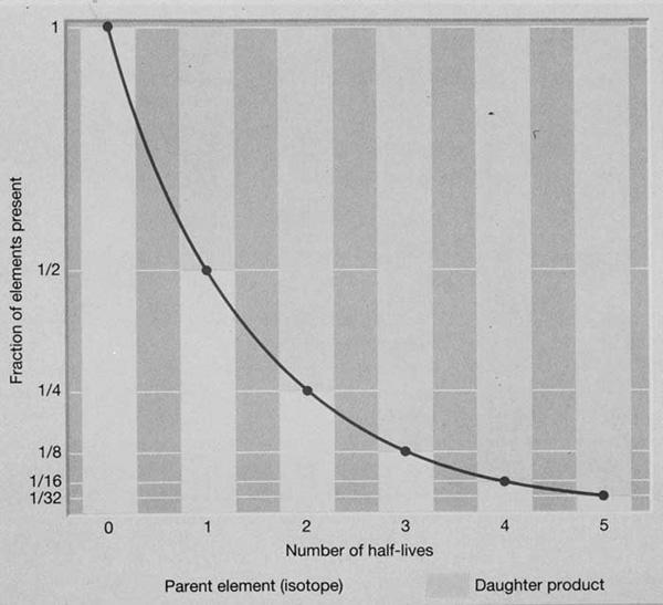 Half-life & Parent-Daughter ratio As time proceeds, number of Daughters grow, parents diminish Thus the ratio of parents