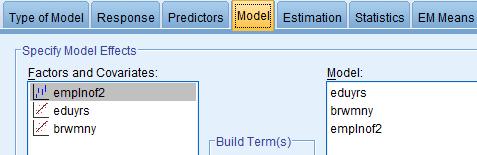 Choose Model and put all variables into Model window. 3. Results At the beginning of output we see descriptive statistics.