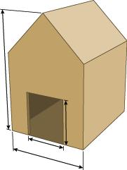 17. Challenge You want to paint the outside walls and shingle the roof of this doghouse. It costs $ 1.6 to paint each square foot. Shingles cost $.91 per square foot. How much will this project cost?