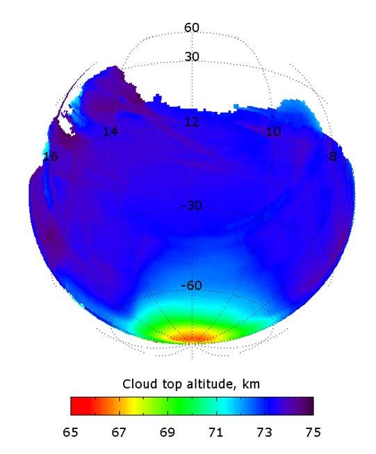Clouds altimetry from the CO 2 absorption (day side) Large