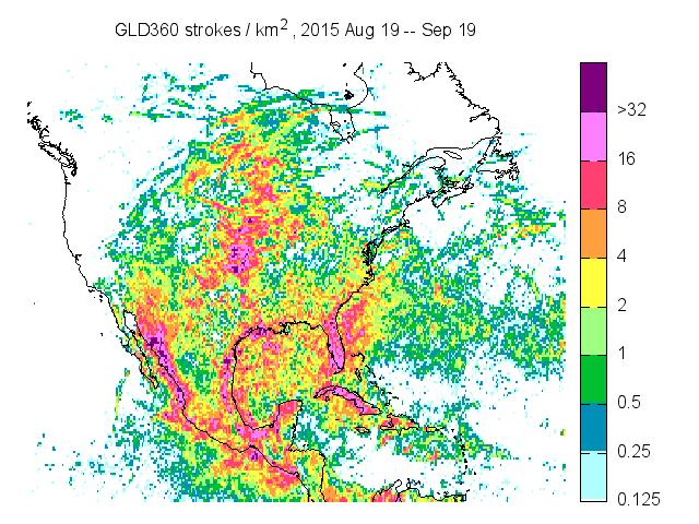 GLD360 vs NLDN lightning density