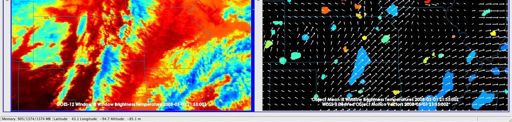 used to objectively forecast future thunderstorm development GOES-12 IR Window BT WDSS-II Cloud Object