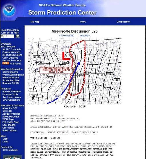 Storm Prediction Center Mesoscale Discussions Within the outlook areas