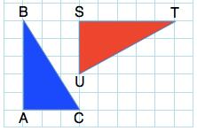Year 8: Geometry Questions 7 to 9 relate to the following diagram and information The blue and red triangles are congruent.