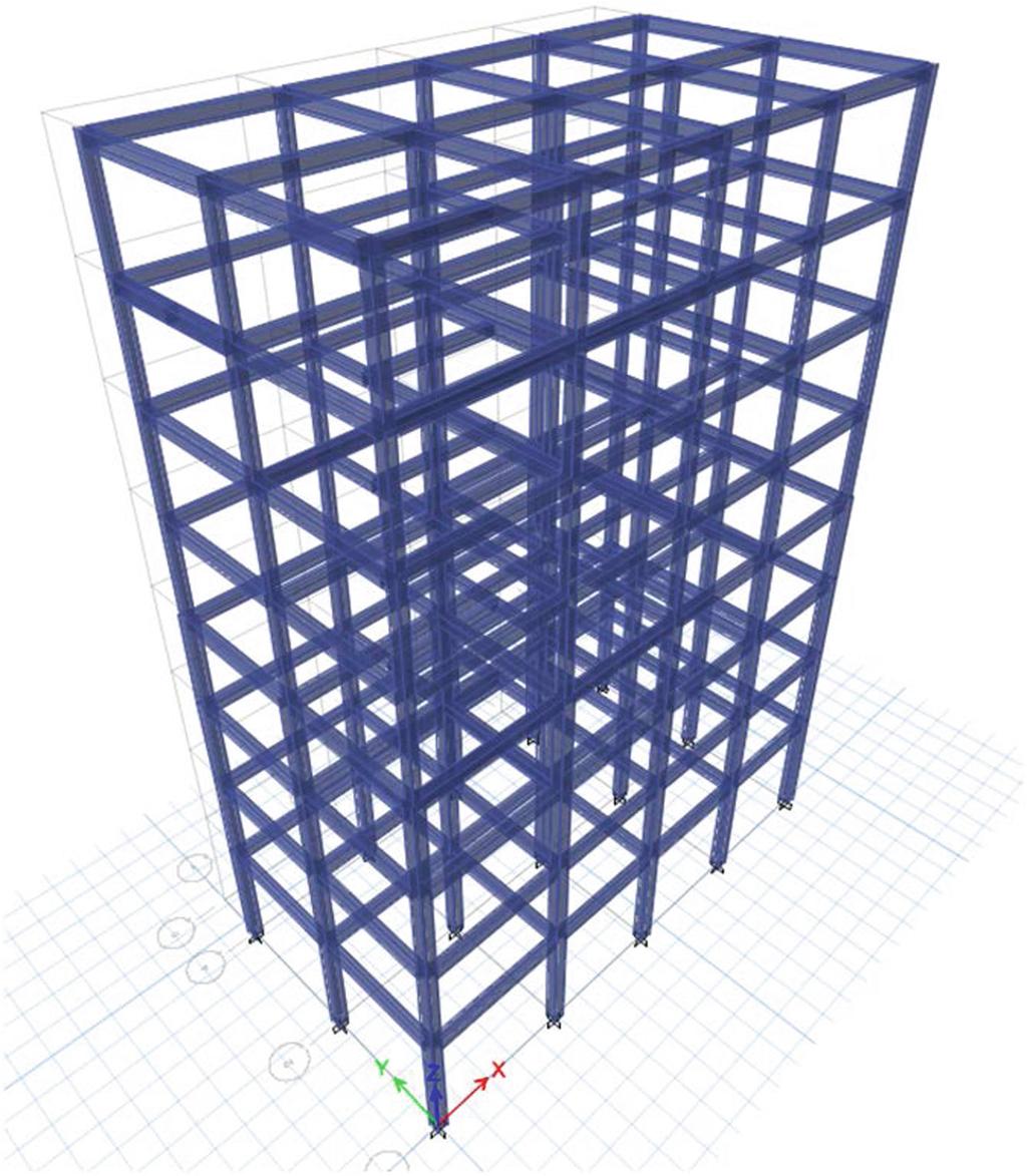 164 M. Youcef et al. Figure 2 shows 3D model of the structure using ETABS program (ETABS 2013). Fig. 2. Structure model in 3D 3 Results 3.