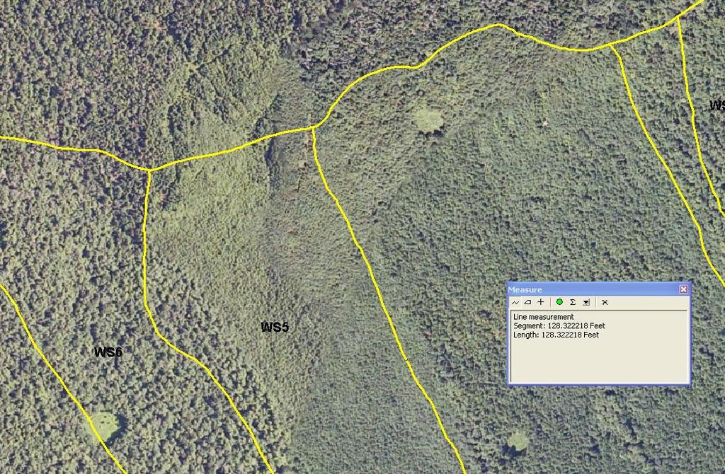 as noted in the image below the boundary lines fail to match up with the change in vegetation that can be observed in the aerial photograph. There are a number of possible causes for this discrepancy.