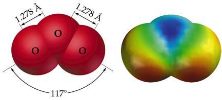 Regions of relatively more negative charge are red; those of more positive charge are blue. Negative charge is clearly localized on the chlorine atom. 8.