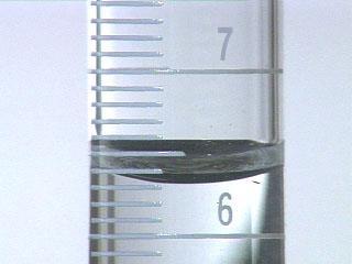 Measuring Liquid Volume When using a graduated cylinder, the liquid often sticks to the