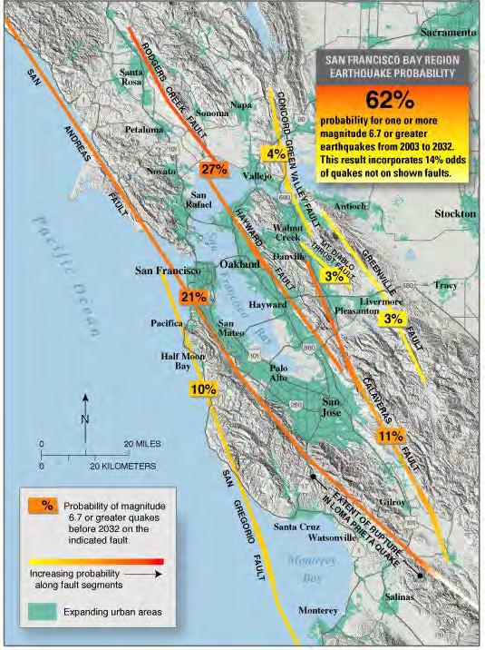 EQ Prediction: Long-Range Seismic Hazard Map - San Francisco Bay area, CA Seismic Hazard Maps