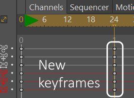 4 5 Keyframes will be generated automatically and will save the new pose of