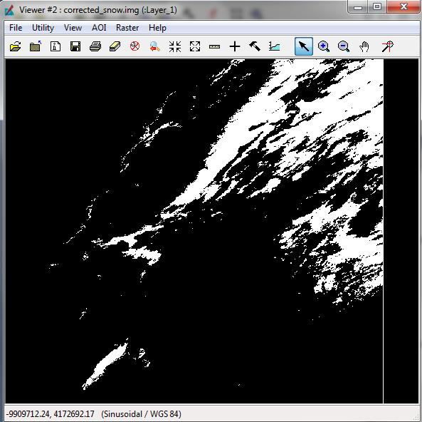 ((forest mask) AND NOT (ndsi mask) AND (ndvi mask)) 1 The output should be a raster