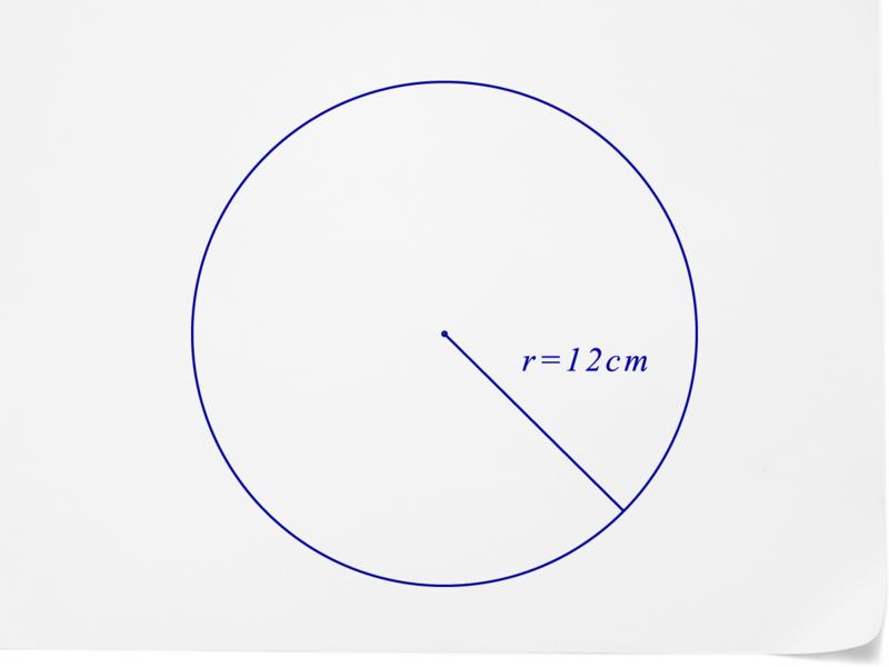 www.ck12.org Chapter 1. Area of Circles We know that the radius of the circle is 12 centimeters. We put this number into the formula and solve for A. A = π(12 2 ) A = 144π A = 452.