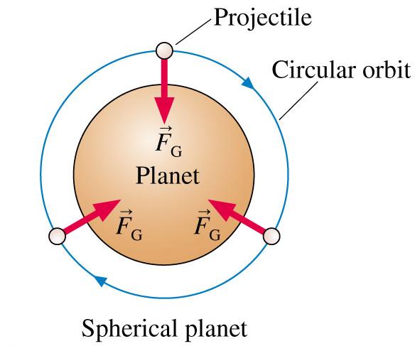 Circular Orbits An object in a low circular orbit has acceleration: If the object moves in a circle of radius r at speed v orbit the