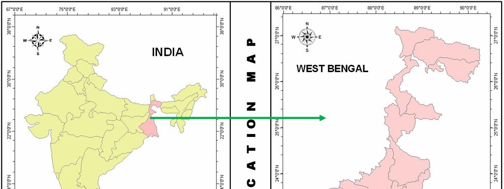 1.2 Data used Figure 1: Map showing the study area Survey of India (SOl) topographical