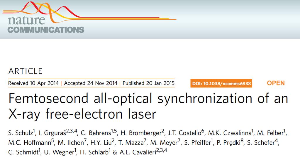 NEW!! All Optical Synchronisation - FLASH 26 A Cavalieri et al.