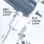 Chapter 3 BASIC OPERATION I. Moving the Telescope 1. Make sure that the R.A and DEC clamps on the AXD mount are locked tightly.